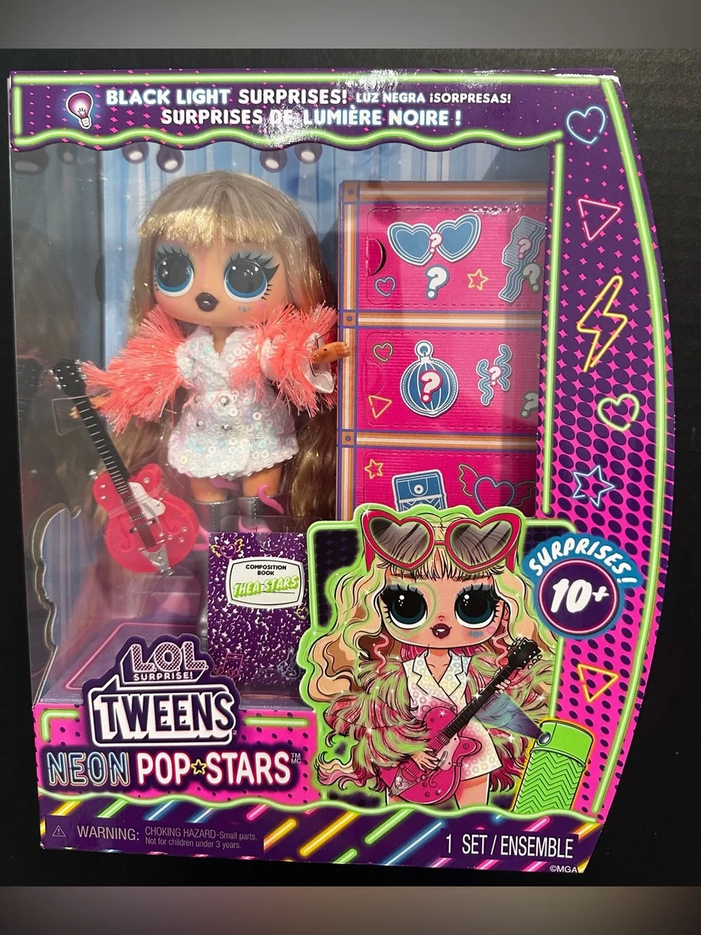 LOL Surprise Tweens Neon Pop Stars Thea Stars Fashion Doll with 10+ Surprises